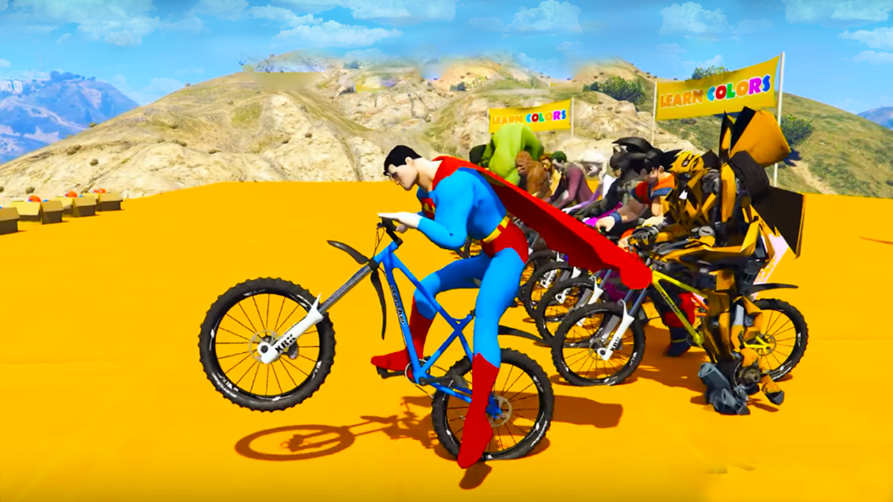 Superheroes Bmx Racing: Bicycle Xtreme Stunts截图3