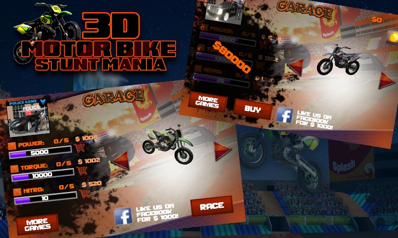 3D Motor Bike Stunt Mania截图2