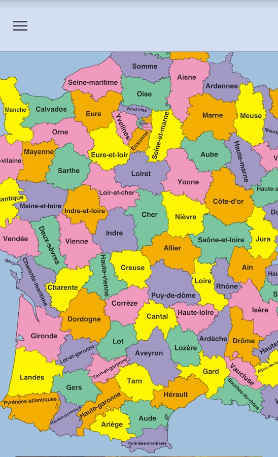 France Departments Map Puzzle截图1