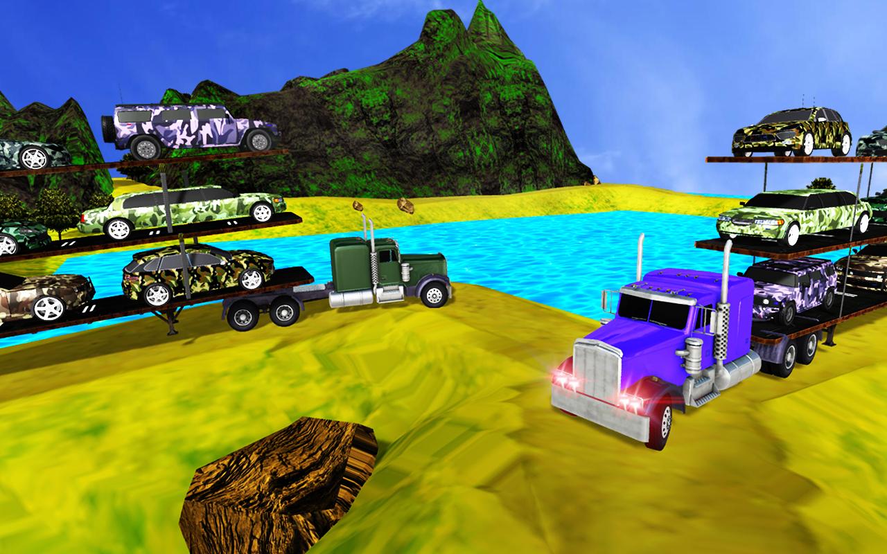 US Army Offroad Trailer Truck Transport Simulator截图1