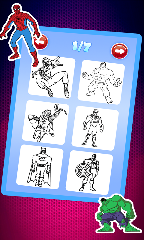 super heroes coloring book by fans截图3