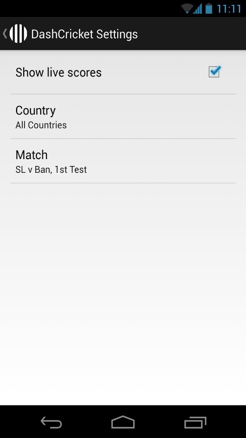 DashClock Cricket Extension截图4