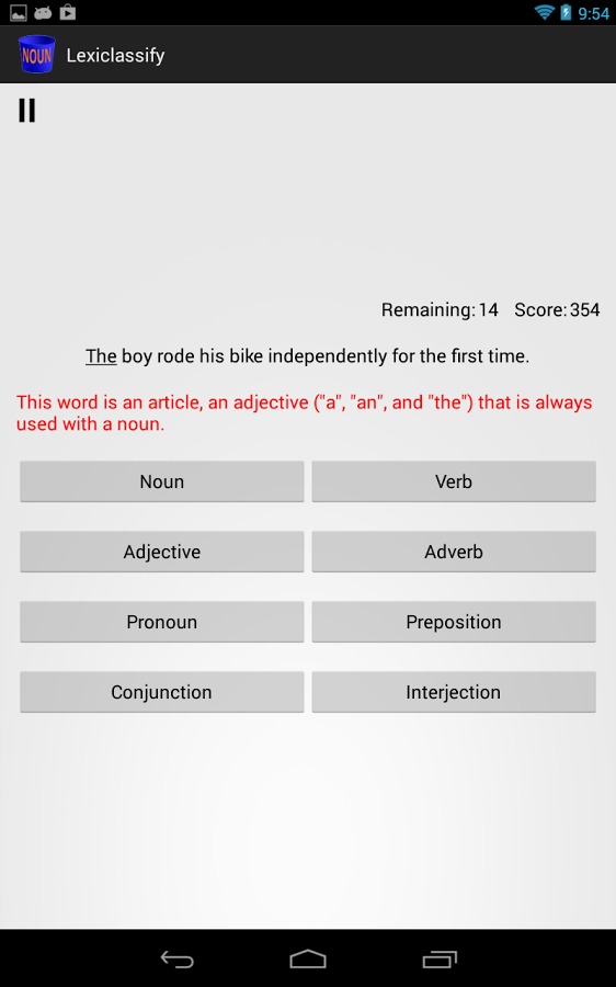 Lexiclassify: Parts of Speech截图2