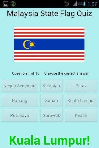 Malaysia State Flag Quiz截图3