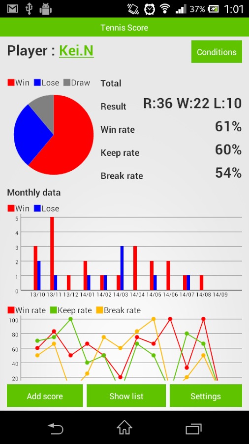 Tennis Score Free截图1