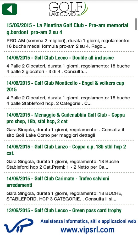 Golf Lake Como app截图5