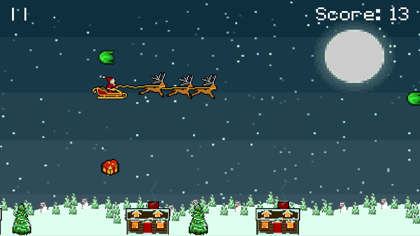 Droppin' Santa retro Xmas game截图2