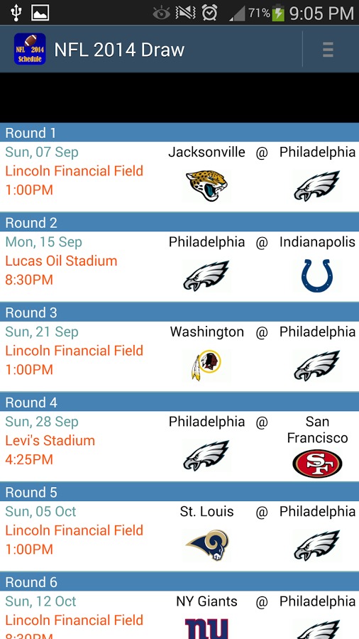 NFL 2014 Schedule截图2