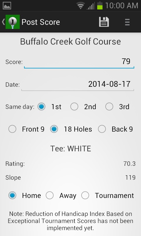 Golf Handicap Calculator Free截图2