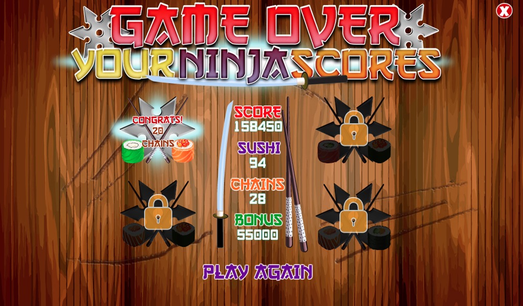 FREE Ninja Sushi Swipe Game截图4