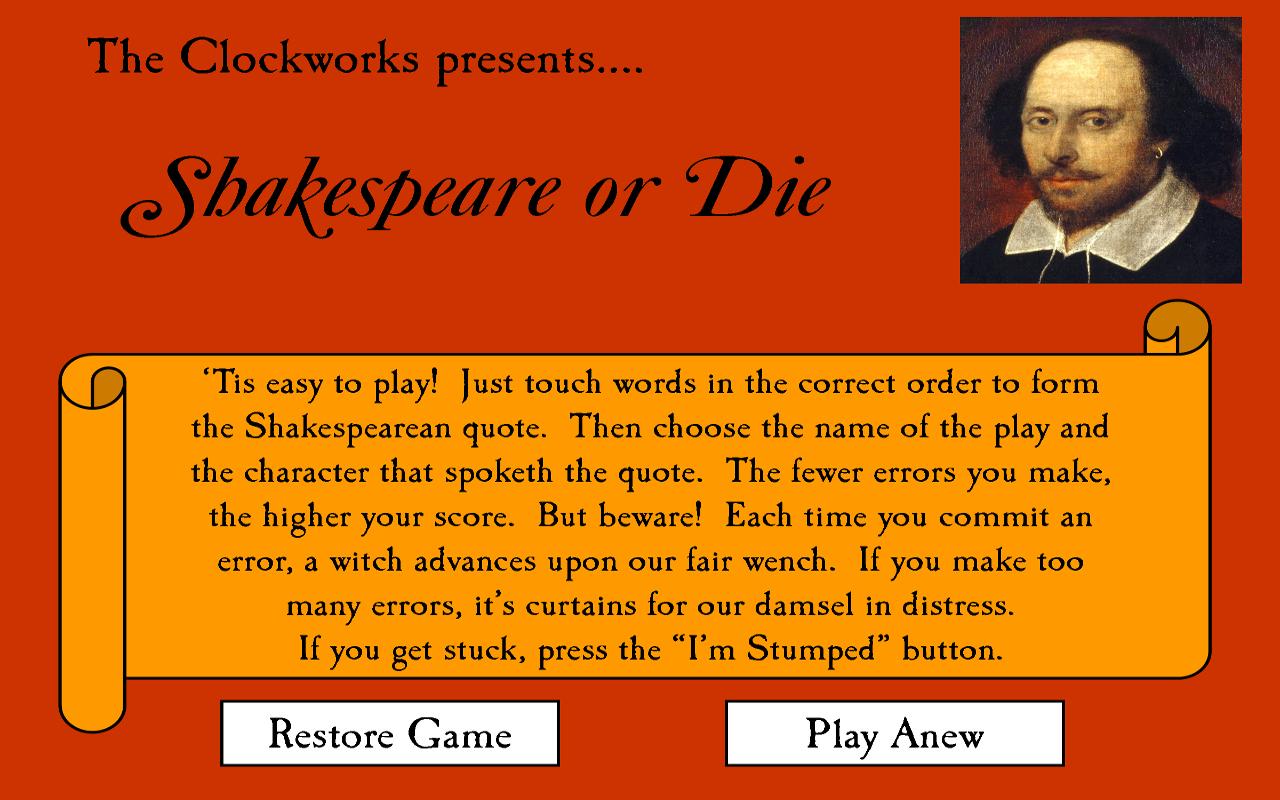 Shakespeare or Die截图1