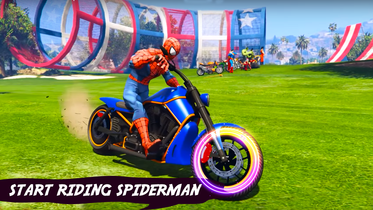 Ultimate Superhero Motobike Stunts Racing 2018截图4