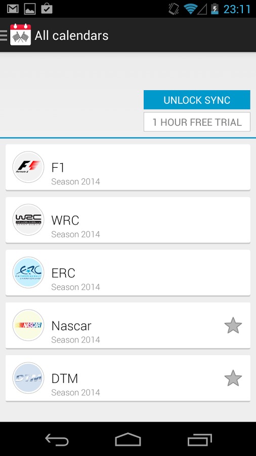 Formula 2014 Race Calendar截图1