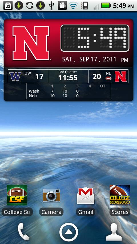 Nebraska Huskers Live Clock截图3