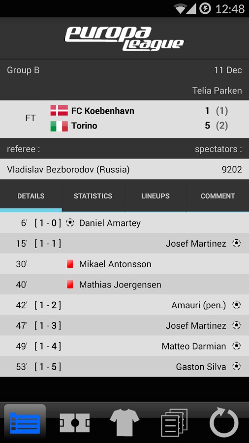 LiveScore Europa League截图2