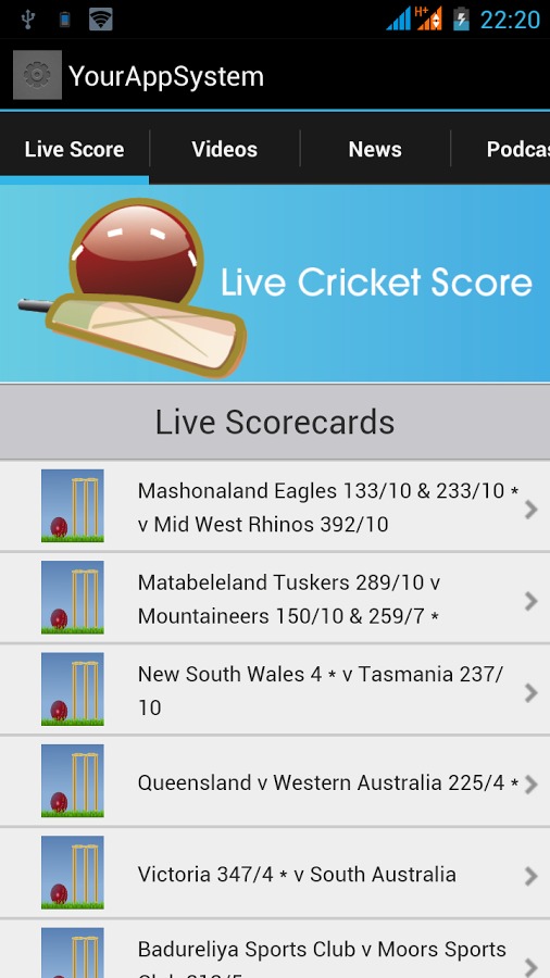 Bazinga Live Cricket Scores截图2