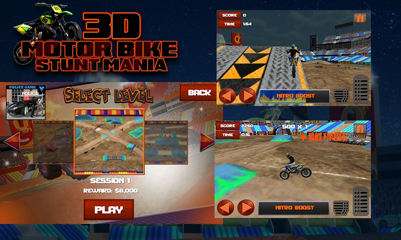 3D Motor Bike Stunt Mania截图3