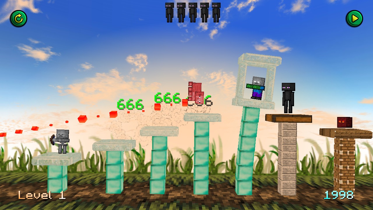 Angry Herobrine 3D: Pig Wars截图5