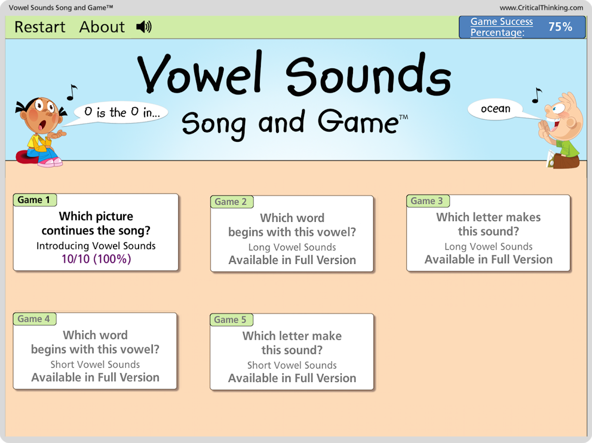 Vowel Sounds Song and Game™ (Lite)截图1