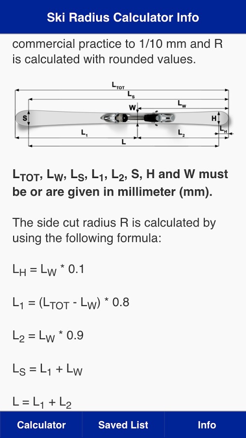 FIS Ski Radius Calculator截图4