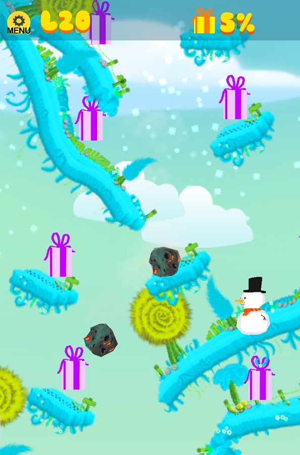 Snowman Falldown Game - Free截图3