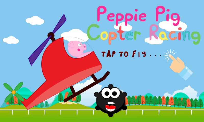 Peppie Pig Copter Racing Games截图1