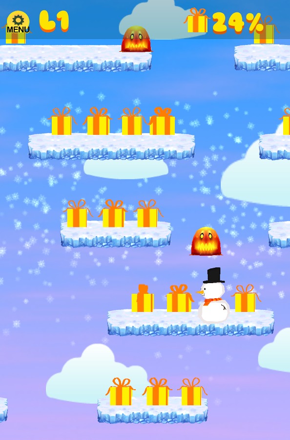Snowman Falldown Game - Free截图2