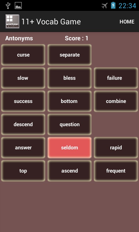 Eleven Plus/KS2 Vocab Game截图5