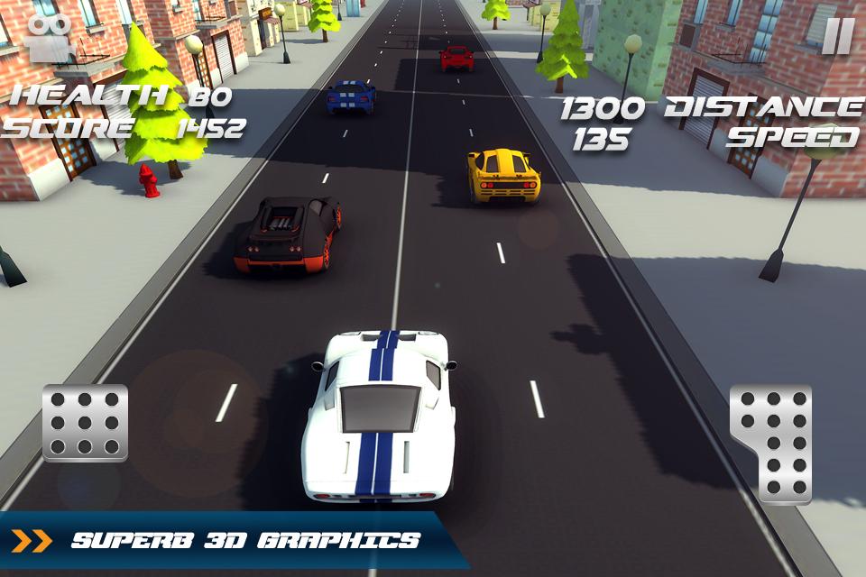 3D Traffic Toon Racer 2015截图4