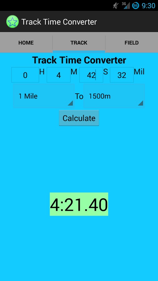 Track and Field Time Converter截图1