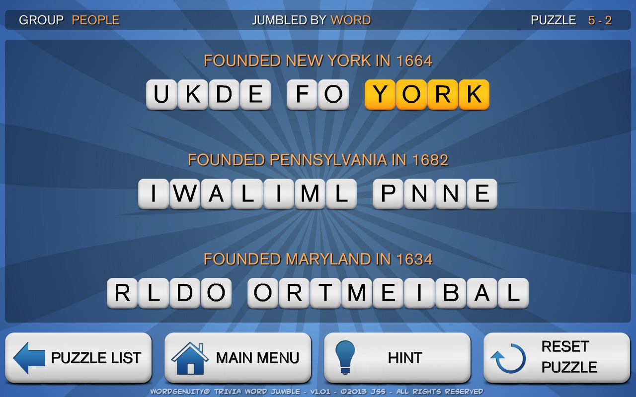 Wordgenuity Trivia Word Jumble截图4