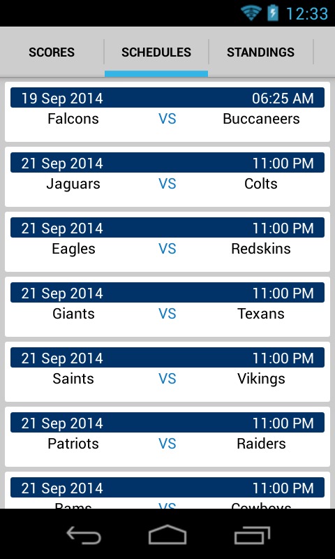 NFL Scores & Schedules截图3