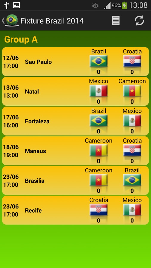 Fixture Brazil 2014截图3