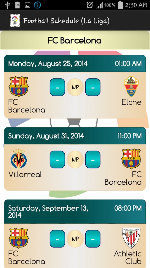 Football Schedule (Liga BBVA)截图5