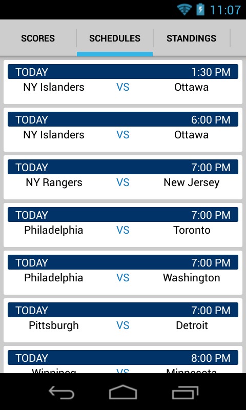 NHL Scores & Schedules截图2