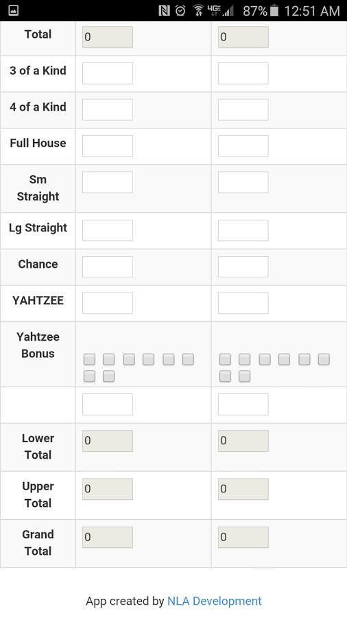 Yahtzee Score Sheet截图2