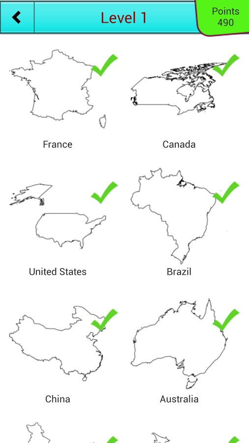 Country Outline Quiz截图3