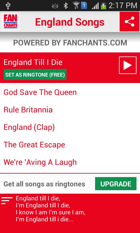 England World Cup Ringtones截图1