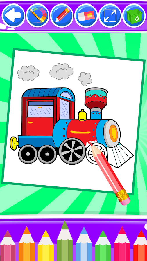 Train Coloring Book Pages Game截图5