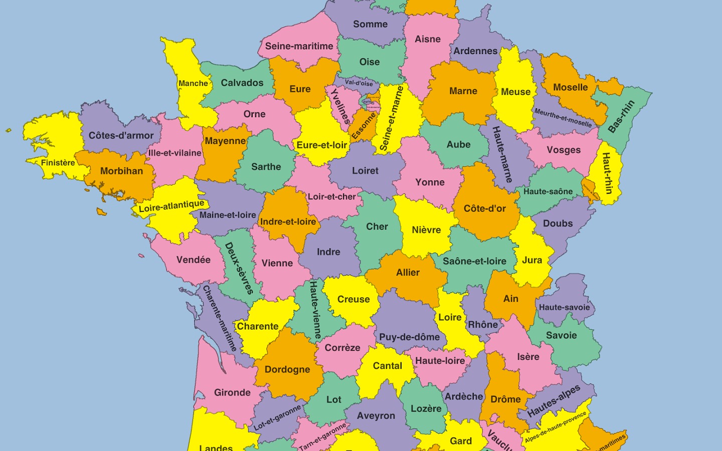 France Departments Map Puzzle截图3