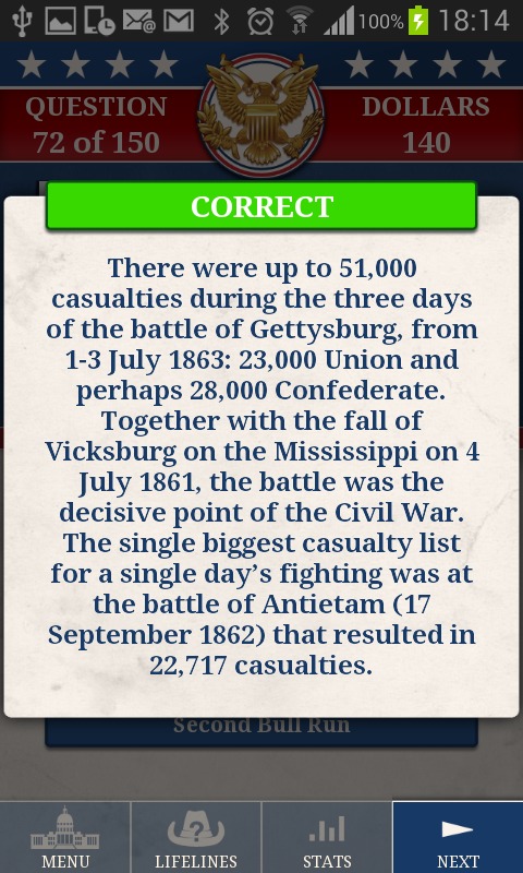 Genius US History Quiz Lite截图5