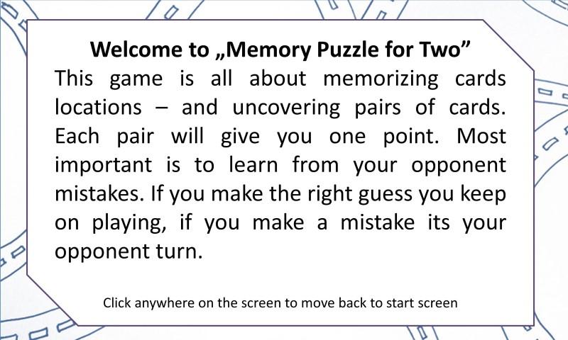 Memory Puzzle, Two Player Game截图3