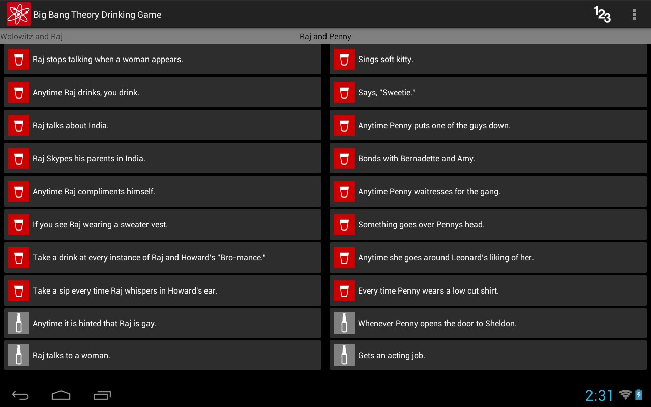 Big Bang Theory Drinking Game截图3