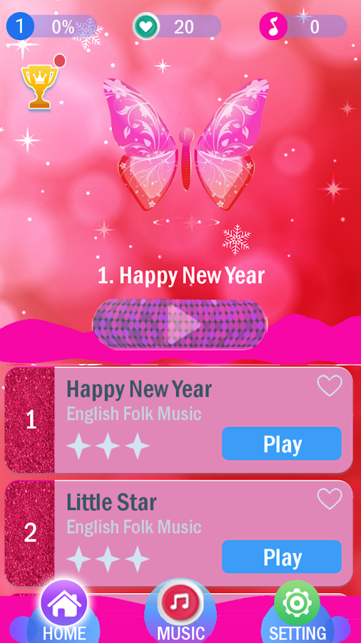 magic piano tiles pink butterfly截图4