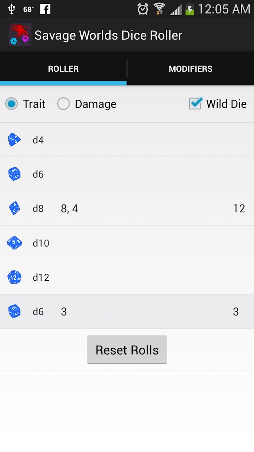 Savage Worlds Dice Roller截图1