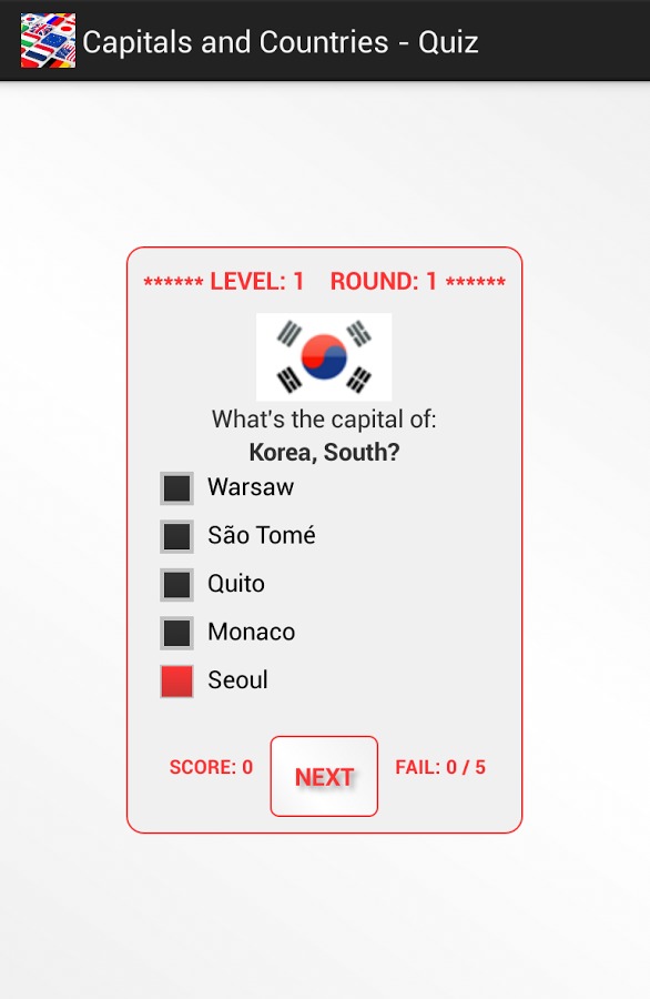 Capitals and Countries - Quiz截图1