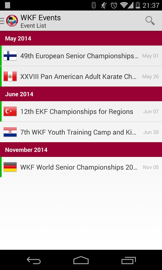 WKF Events截图1