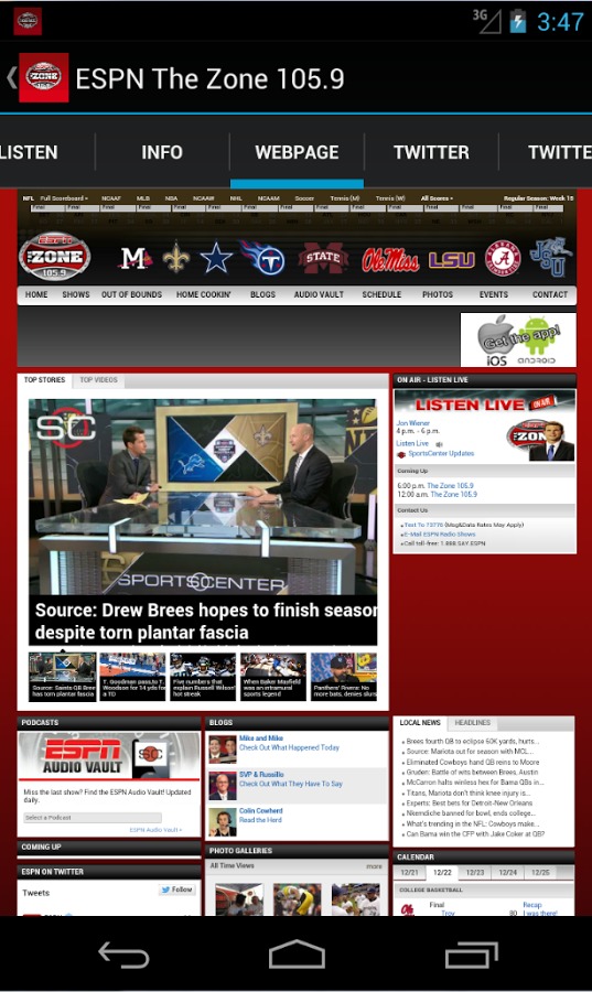 ESPN The Zone 105.9截图2