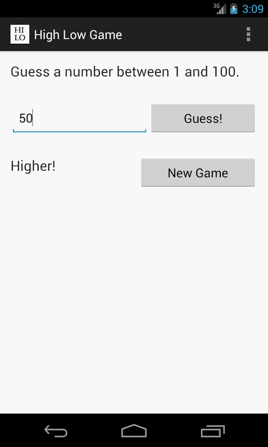 High Low Guessing Game截图2