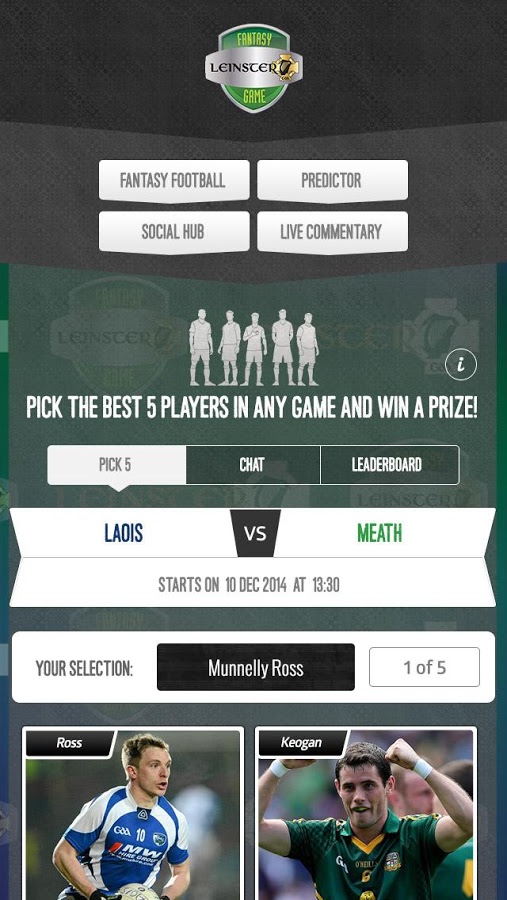 Leinster GAA Fantasy Game截图3